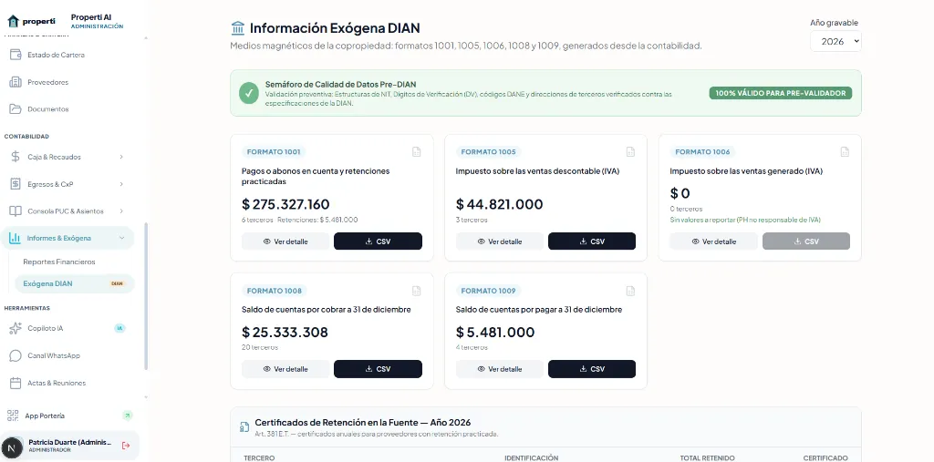 Módulo de Contabilidad e Información Exógena DIAN